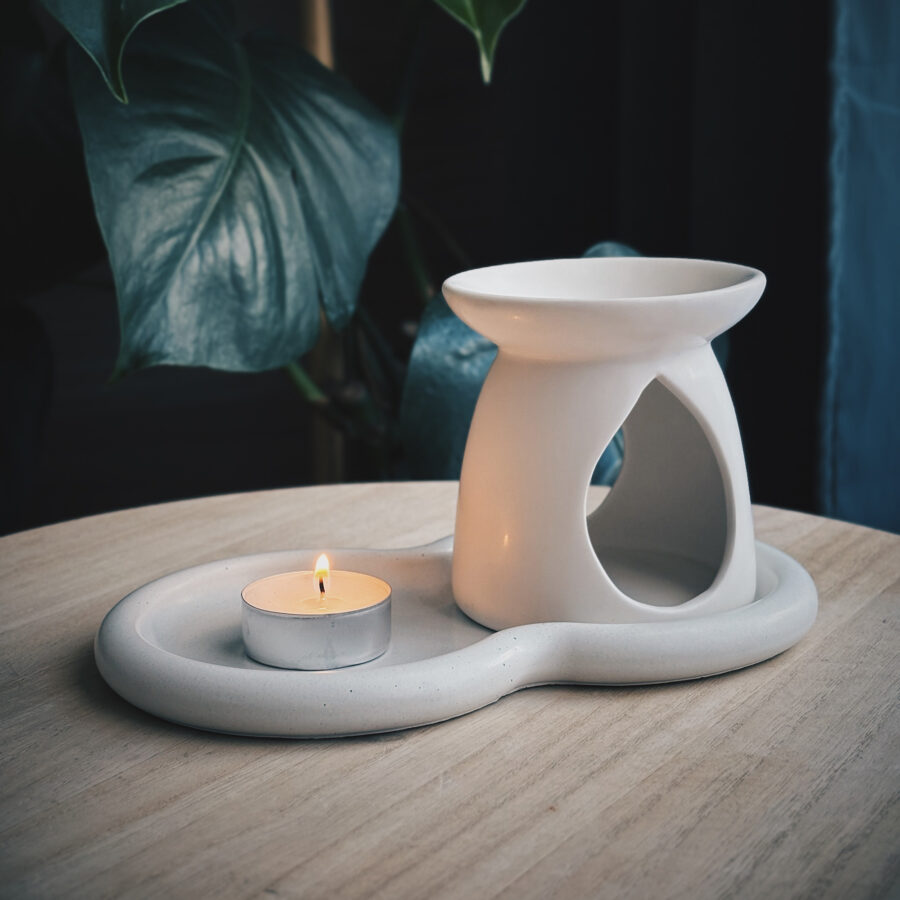 Aróma lampa na čajovú sviečku biela