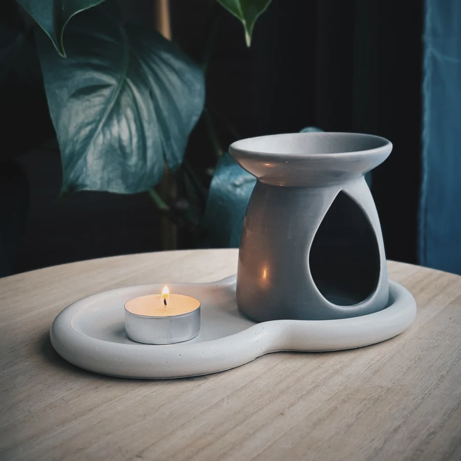 Aróma lampa na čajovú sviečku sivá